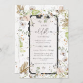 Little Wildflower Virtual Baby shower Invitation Kaart (Voorkant / Achterkant)