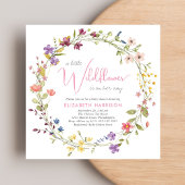 Little Wildflower Waterverf Roze Baby Meisje Douch Kaart