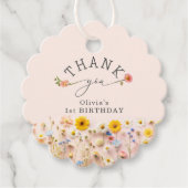 Little Wildflower Wild Een Verjaardag Dank u Bedankjes Labels (Voorkant)