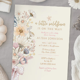 Little Wildflower Yellow Baby shower Kaart
