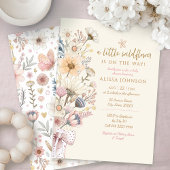 Little Wildflower Yellow Baby shower Kaart