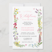 Little Wildflower Zachte Bloemen Meisje Baby showe Kaart (Voorkant)