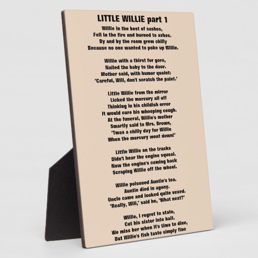 LITTLE WILLIE POEM deel 1 Fotoplaat (Zijkant)