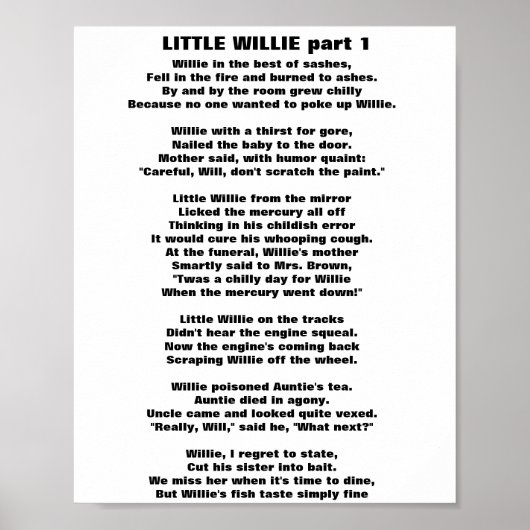 LITTLE WILLIE POEM deel 1 Poster (Voorkant)