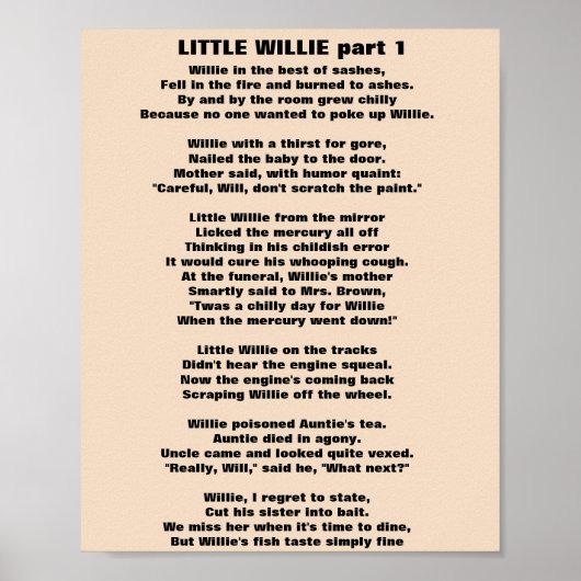 LITTLE WILLIE POEM deel 1 Poster (Voorkant)