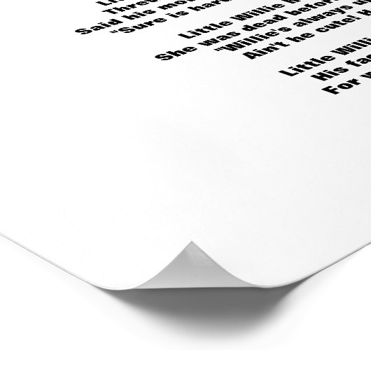 LITTLE WILLIE POEM deel 2 Poster (Hoek)