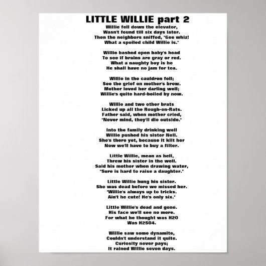 LITTLE WILLIE POEM deel 2 Poster (Voorkant)
