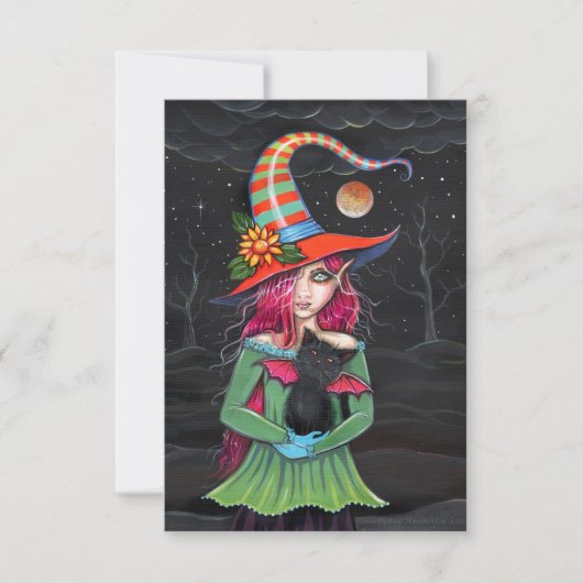 Little Wings Halloween Witch Briefkaarten (Voorkant)