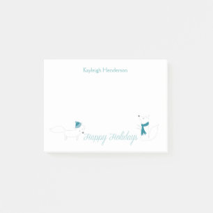 Little Winter Foxes Prettige feestdagen Personaliz Post-it® Notes