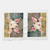 Little Winter Pig Kitchen Towel Theedoek (Horizontaal)