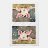 Little Winter Pig Kitchen Towel Theedoek (Verticaal)