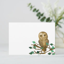 Little Wise Owl, Flat Note Card Kaart