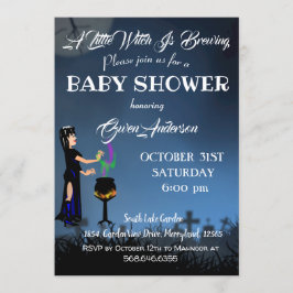 Little Witch Baby shower Halloween Spooky Kaart