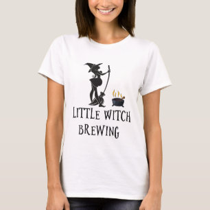 Little Witch Brewing Halloween Pregnant Matern T-shirt