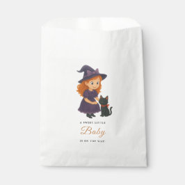 Little Witch & Cat | Halloween Girl Baby Shower Bedankzakje