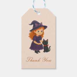 Little Witch & Cat | Halloween Girl Baby Shower Cadeaulabel