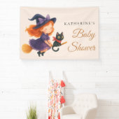 Little Witch & Cat | Halloween Girl Baby Shower Spandoek (Insitu)