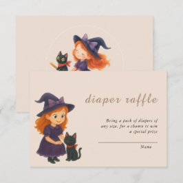 Little Witch & Cat Theme Baby Shower Book for Baby Informatiekaartje