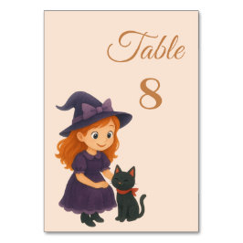 Little Witch & Cat Theme Halloween Baby shower Kaart