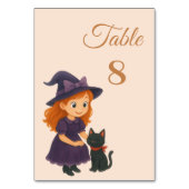 Little Witch & Cat Theme Halloween Baby shower Kaart (Achterkant)