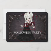 Little Witch Fantasy Halloween Party Invite 2 Kaart (Voorkant)