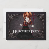 Little Witch Fantasy Halloween Party Invite 3 Kaart (Voorkant)