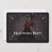 Little Witch Fantasy Halloween Party Invite 4