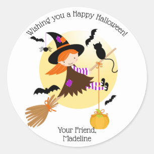 Little Witch Girl Kinder Halloween Sticker