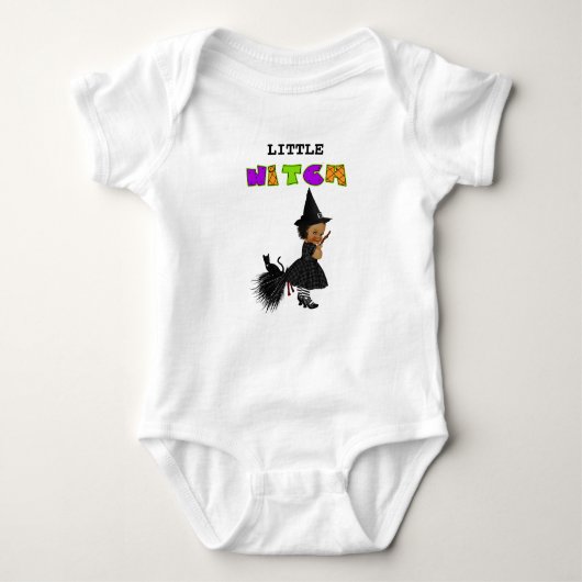 Little Witch Halloween Bodysuit T-Shirt (Voorkant)