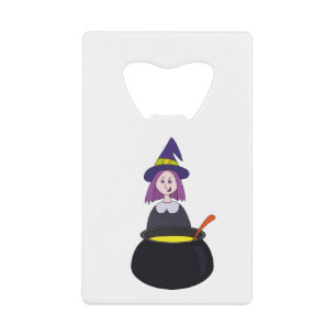 Little Witch Halloween Cauldron Creditkaart Flessenopener