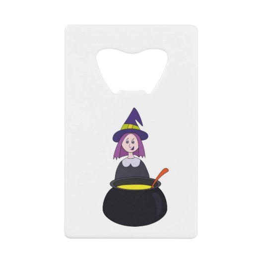 Little Witch Halloween Cauldron Creditkaart Flessenopener (Voorkant)