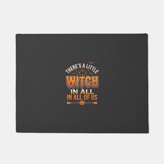 Little Witch Halloween Heksen Typografie Ontwerp_1 Deurmat (Voorkant)