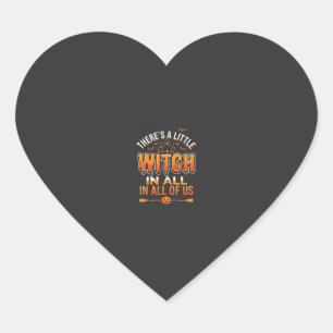 Little Witch Halloween Heksen Typografie Ontwerp_1 Hart Sticker