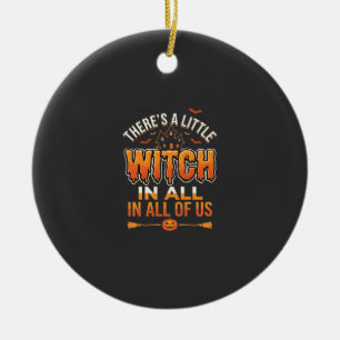 Little Witch Halloween Heksen Typografie Ontwerp_1 Keramisch Ornament