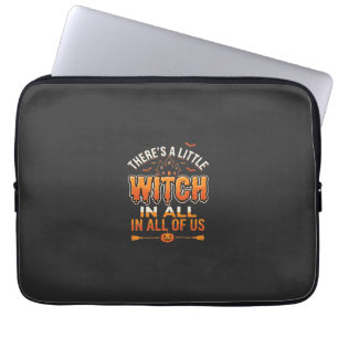Little Witch Halloween Heksen Typografie Ontwerp_1 Laptop Sleeve