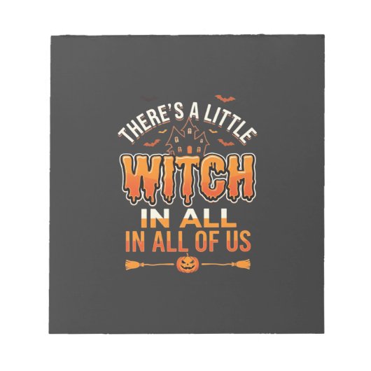 Little Witch Halloween Heksen Typografie Ontwerp_1 Notitieblok (Voorkant)