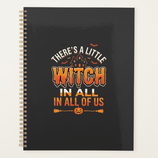 Little Witch Halloween Heksen Typografie Ontwerp_1 Planner (Voorkant)