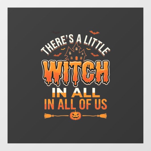 Little Witch Halloween Heksen Typografie Ontwerp_1 Raamsticker (Vel)