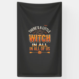 Little Witch Halloween Heksen Typografie Ontwerp_1 Spandoek