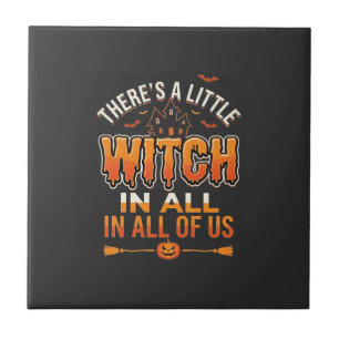 Little Witch Halloween Heksen Typografie Ontwerp_1 Tegeltje