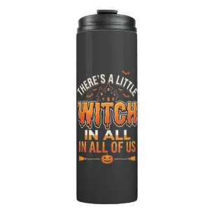 Little Witch Halloween Heksen Typografie Ontwerp_1 Thermosbeker