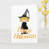 Little Witch Happy Halloween Kaart (Gele Bloem)