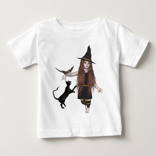 Little Witch Kind Pet Bat Scary Cat T-Shirt (Voorkant)