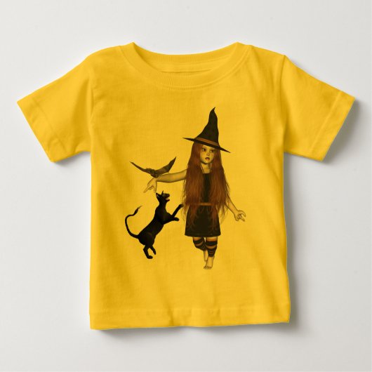 Little Witch Kind Pet Bat Scary Cat T-Shirt (Voorkant)
