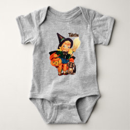 Little Witch Naam toevoegen Schattige Halloween Romper