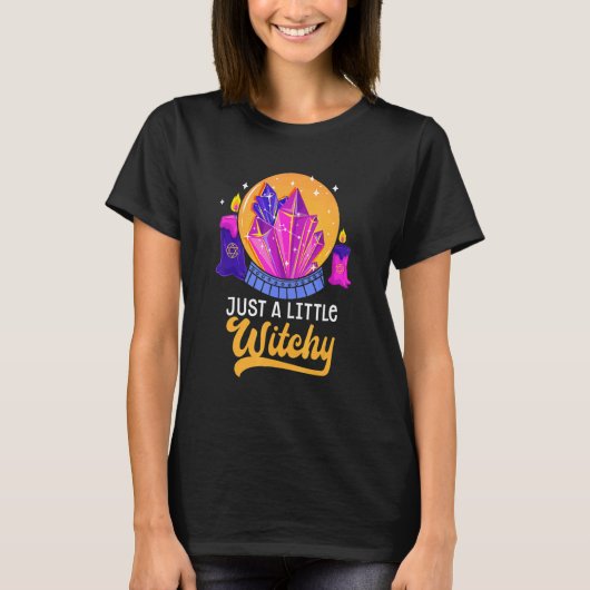 Little Witchy Crystal Divination Ball Tarot Cards T-shirt (Voorkant)