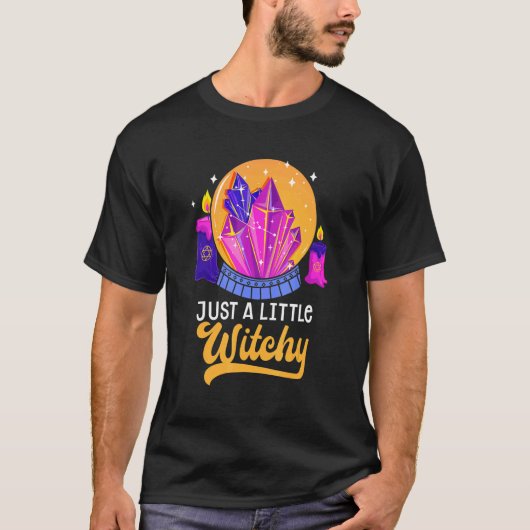 Little Witchy Crystal Divination Ball Tarot Cards  T-shirt (Voorkant)