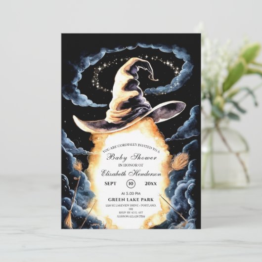 Little Wizard Pet Baby shower Kaart (Staand voorkant)