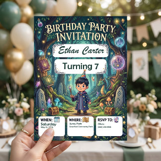 Little Wizard Verjaardagsuitnodiging Ontwerp door Kaart