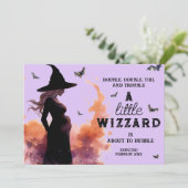 Little WIzzard Halloween Custom Foto Zwangerschap Aankondiging (Staand voorkant)